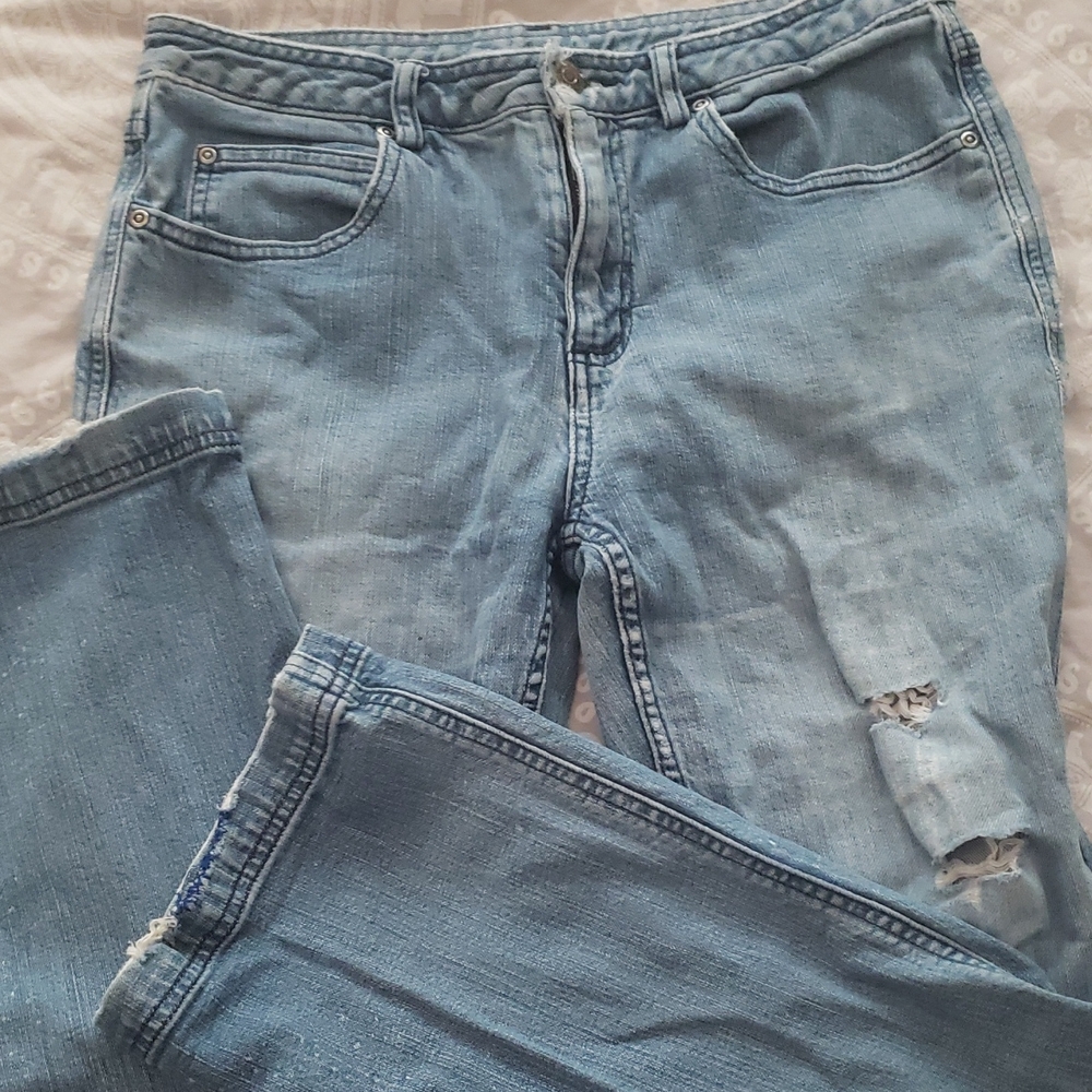 Duluth Trading Co Light Blue Straight-Leg Women's Jeans